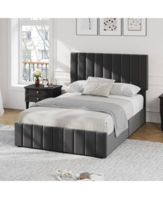 Easy Assembly Full Size Upholstered Bed Frame Space Saving, for Living Room, Guest Room