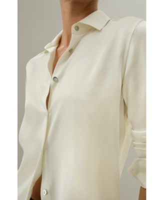 Women's Spread Collar Silk Shirt