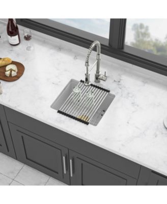 18x16x9inch White Quartz Composite Undermount Kitchen Sink Granite Workstation Deep