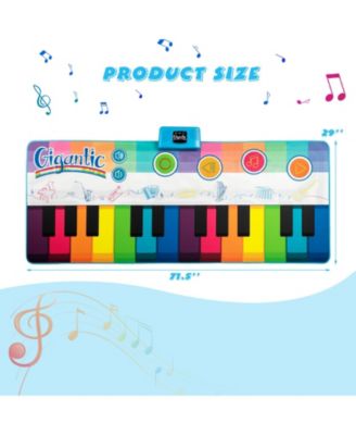 Floor Piano Dance Mat for Kids Musical Playmat with 8 Instrument Sounds