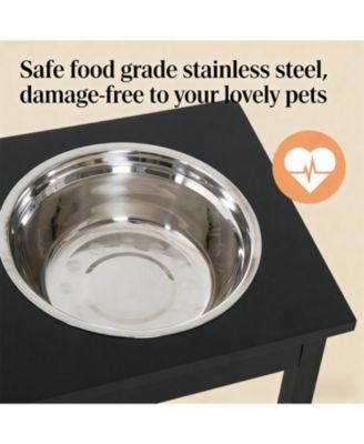 23 in. Wide Dog Bowls Elevated Feeding Station in Black