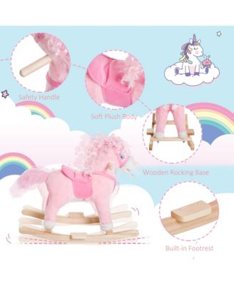 Kids Ride on Rocking Horse Toddler Plush Toy with Realistic Sounds