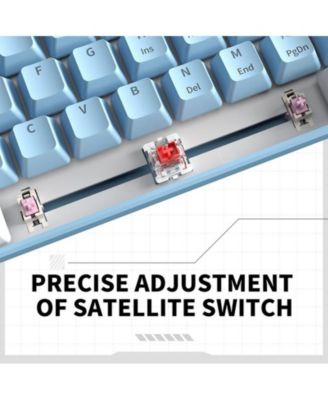 Hot-Swappable Red Switch, Rainbow Backlight,25 Anti-Ghosting Keys 63-Key Wired Mechanical Keyboard