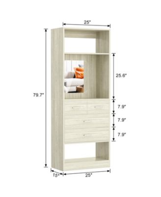 Closet System with Mirror and Drawers