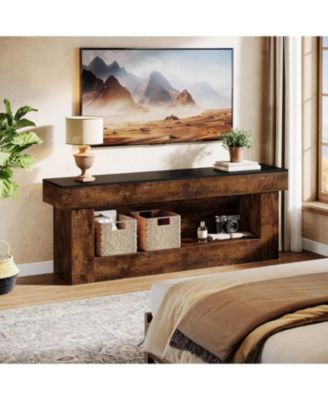 63-inch TV Stand with Storage, Entertainment Center for 60/65/70 Inches TVs, Rustic Media TV Console with Open Storage Space