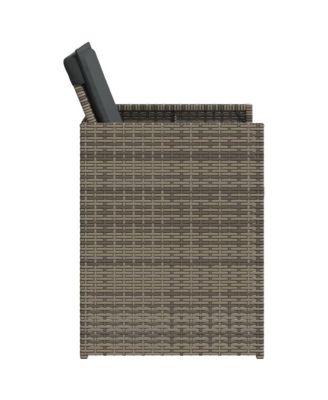 Patio Chairs with Cushions 4 pcs Gray Poly Rattan