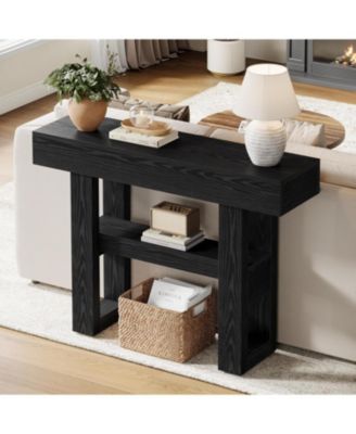 41.34-Inch Farmhouse Console Table, 2-Tier Narrow Sofa Table Behind The Couch, Entryway Furniture