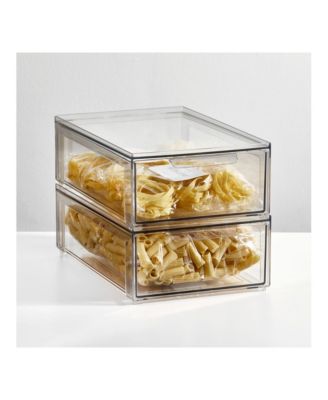Stackable Pull-Out Sliding Storage Drawer - Set of 2 - Clear