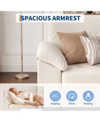 90" Modern Oversized Velvet Loveseat, Wide Armrests, Washable Cushion Covers, Comfy 2-3 Seater Sofa for Living Room, Bedroom, Apartment, Beige