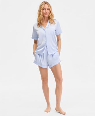 Women's Stretch Satin Short-Sleeve Pajama Set