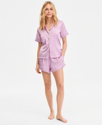 Women's Stretch Satin Short-Sleeve Pajama Set