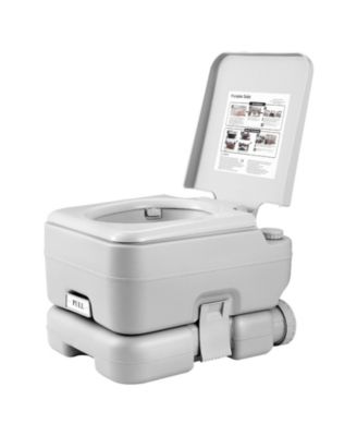 Portable Camping Toilet with Carry Bag, RV Toilet with 3.2 Gal Waste Tank, Push-Button Pressurized Flush Commode