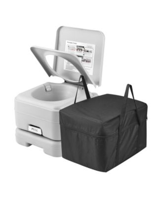 Portable Camping Toilet with Carry Bag, RV Toilet with 3.2 Gal Waste Tank, Push-Button Pressurized Flush Commode
