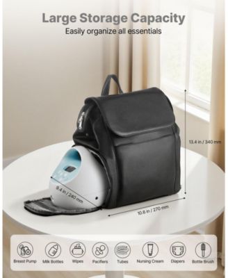 Breast Pump Backpack with Ice Pack, Fits S1/S2, Storage for Pump Accessories & Breastmilk, Portable Carrying Bag, Black