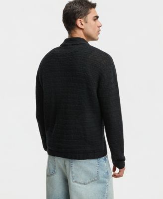 Men's Relaxed-Fit Elio Long-Sleeve Polo Sweater
