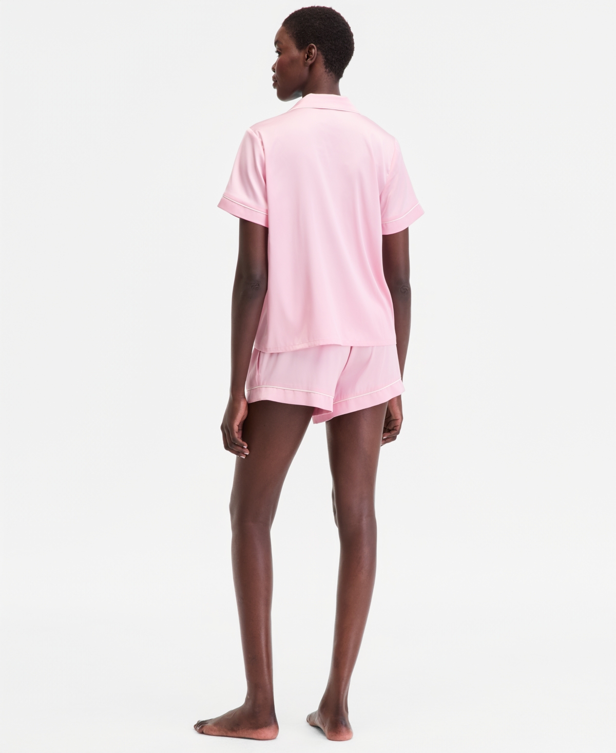 I.n.c International Concepts Women's Stretch Satin Short-Sleeve Pajama Set, Exclusively at Macy's