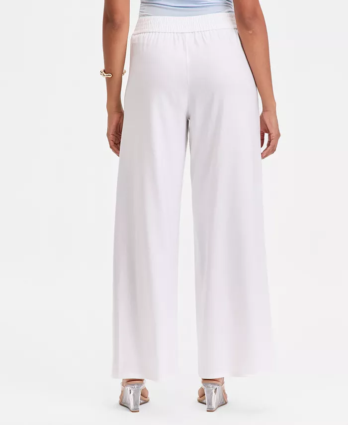 Women's Linen-Blend Wide-Leg Pull-On Pants - thumbnail 2