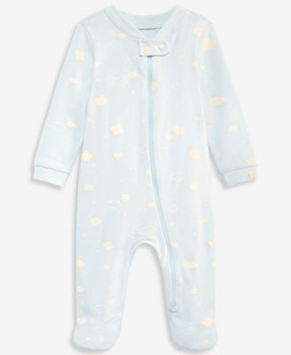 Baby Boys' Cloud-Print 2-Way Zip Coveralls