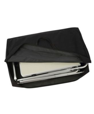 Camping Kitchen Table, Folding Aluminum Cook Station with Cupboard, Detachable Windscreen, Carrying Bag, Quick Setup, Black