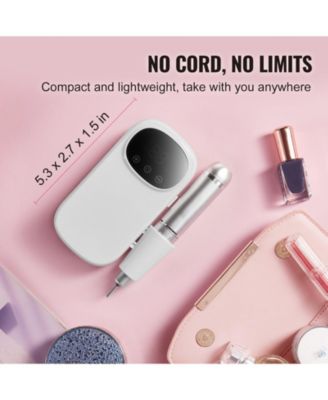 Rechargeable Nail Drill, 35,000RPM Cordless Nail E-File with LCD Display, 6 Bits & 50 Sanding Bands, Manicure Pedicure Tool