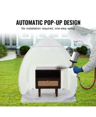 Pop-Up Spray Paint Shelter, 40 x 35 x 40 in Portable Spray Paint Tent with Built-In Floor, Exhaust Window, Storage Bag