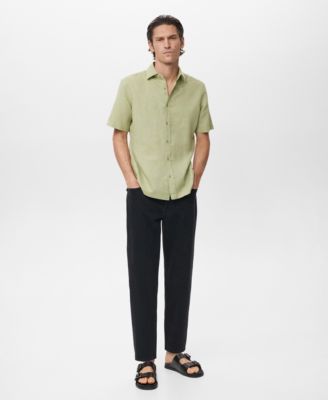 Men's Short Sleeve Linen-Blend Shirt