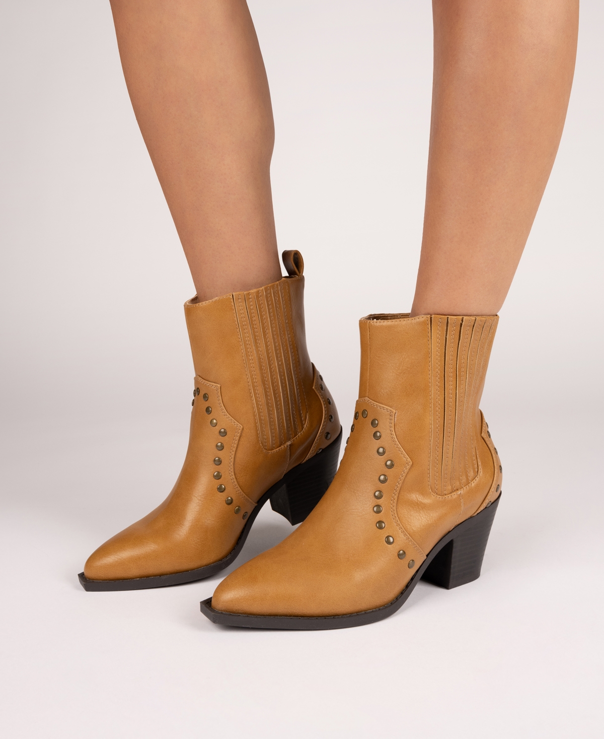 Journee Collection Women's Braylee Western Studded Ankle Booties