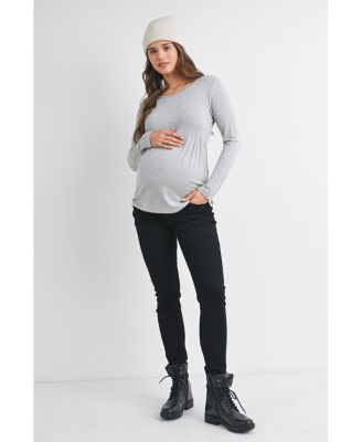 Women's Scoop Neck Long Sleeve Maternity Top