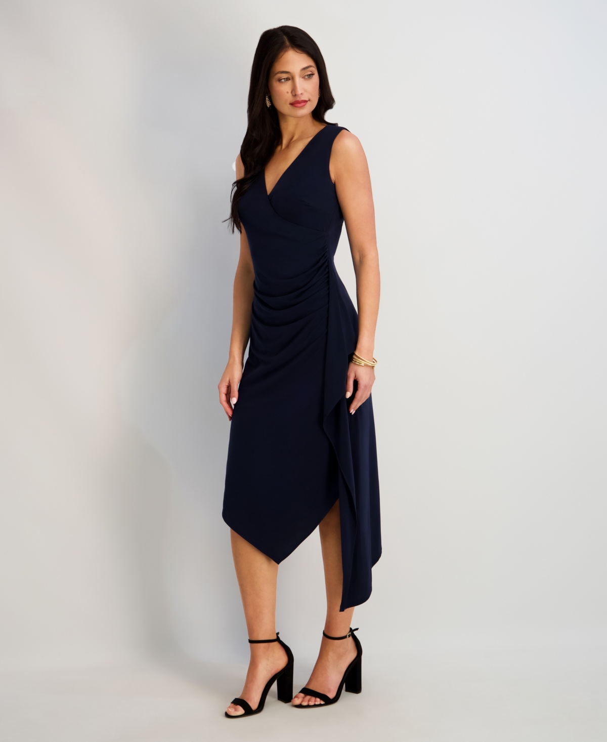 kensie Women's Asymmetrical Midi Dress