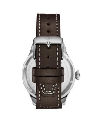 Airman 4078 Men s Quartz Pilot Watch, 43mm Alloy Case with Leather Strap