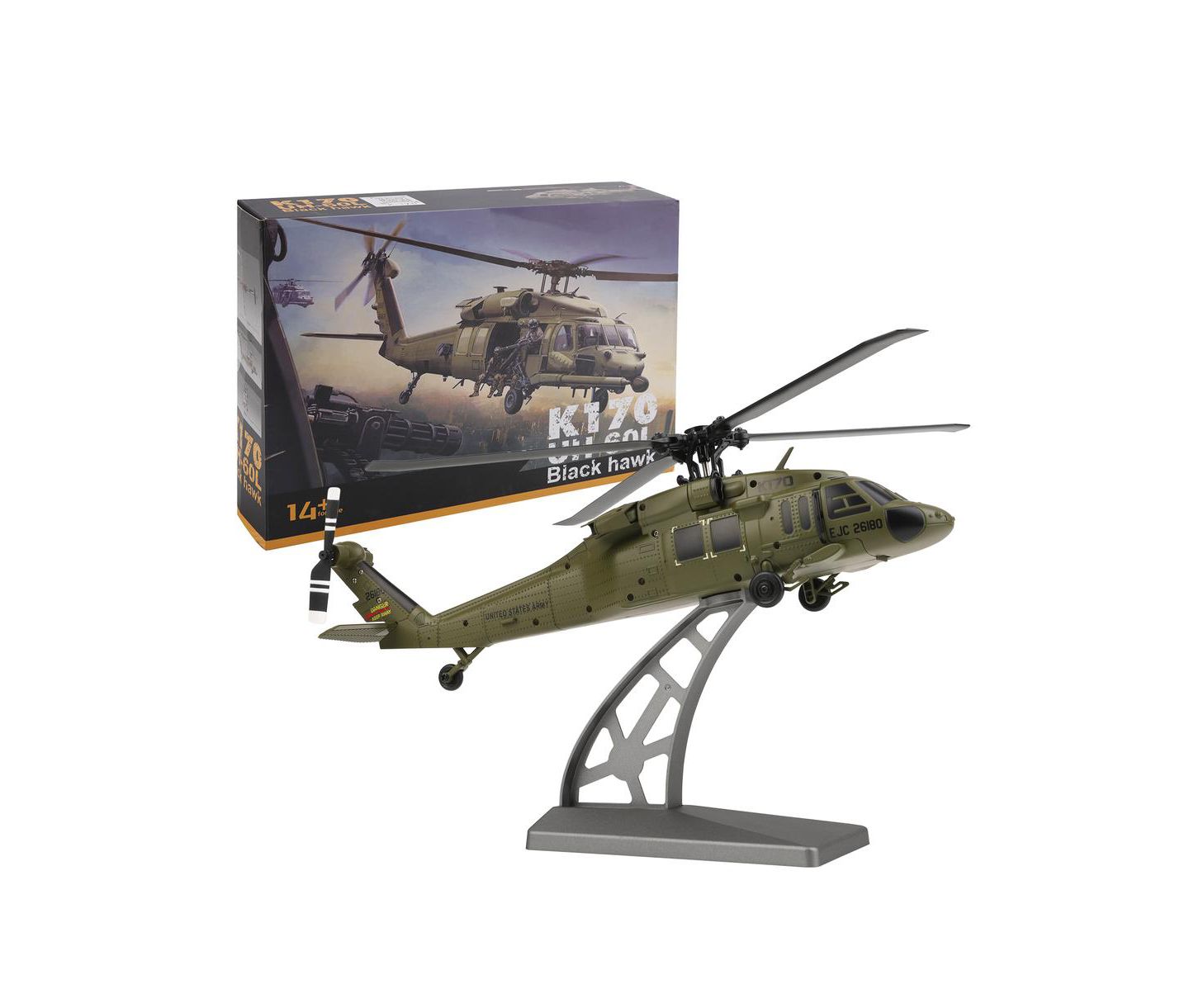 Детская игрушка Bruce & Shark UH-60L Black Hawk 4-Channel Brushless Motor 6-Axis Auto Hover RC Helicopter, цвет: Зелёный — фото 7
