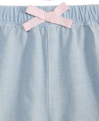 Baby Girls' 3M-24M Mix and Match Ruffled Chambray Shorts