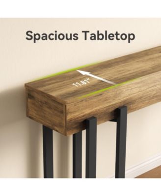 63-Inch Console Table for Entryway, Industrial Behind Couch Table with Black Metal Frame, Minimalist Sofa Table for Living Room