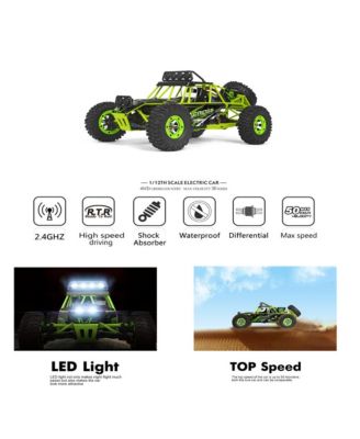1:12 Scale 31 MPH High-Speed RC Off-Road Truck, 2.4GHz Remote with 330ft Range & LED Lights