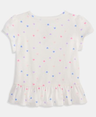 Toddler Girls' 2T-4T Mix and Match Heart-Print Peplum T-Shirt