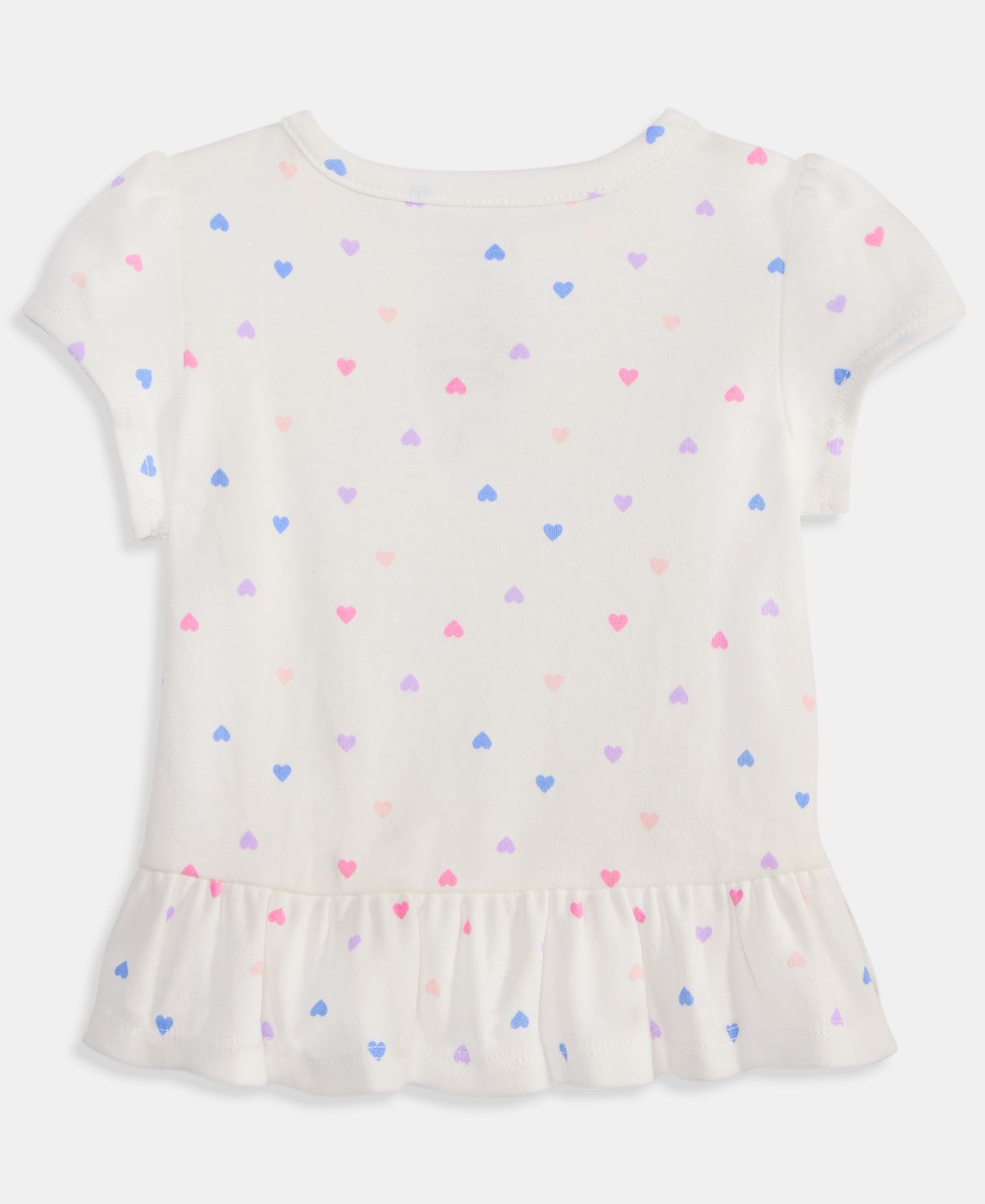 Футболка First Impressions Mix and Match Heart-Print Peplum T-Shirt для девочек-малышей, цвет: Белый — фото 3
