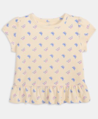 Toddler Girls' 2T-4T Mix and Match Butterfly-Print Peplum T-Shirt