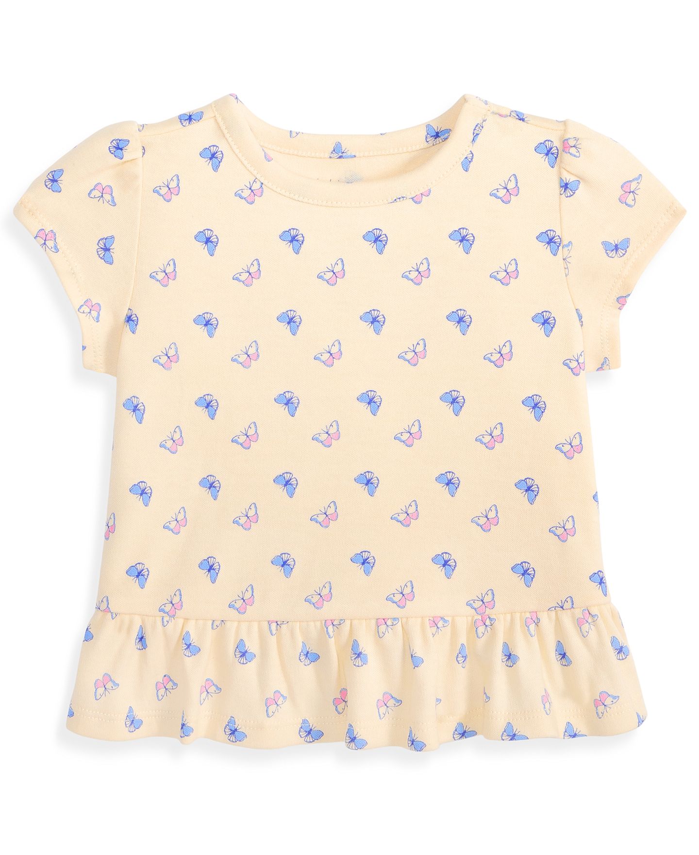 Футболка First Impressions Mix and Match Butterfly-Print Peplum для девочек-малышей, цвет: Нейтральный — фото 1