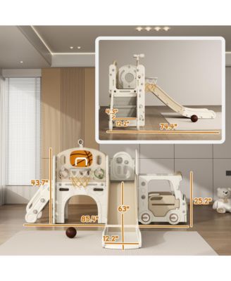 Toddler 9 in 1 Slide Ages 1-6 with Car Design,