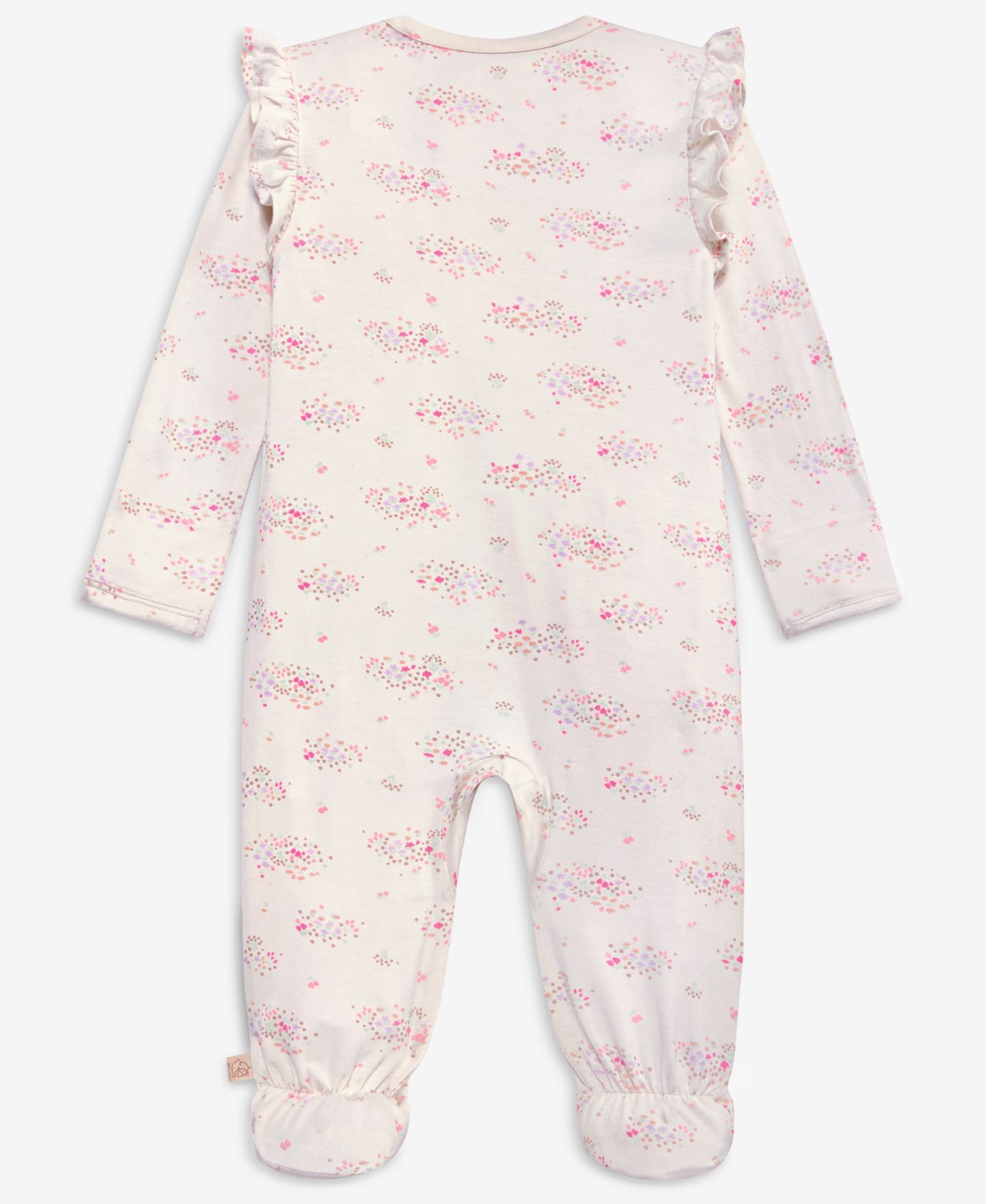 Комбинезон First Impressions Everyday Baby Essentials Ruffled 2-Way Zip Footed Coveralls для девочек-малышей, цвет: Слоновая кость — фото 3