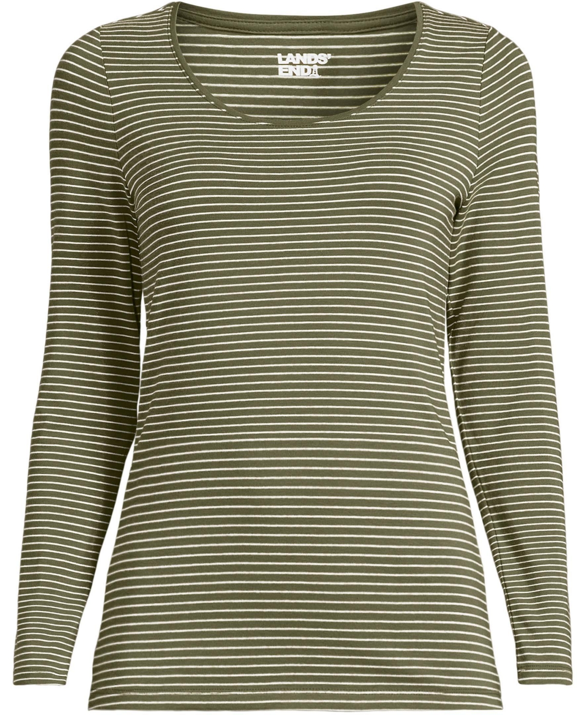 Lands' End Plus Lightweight Jersey Skimming Long Sleeve Scoop Neck T-shirt