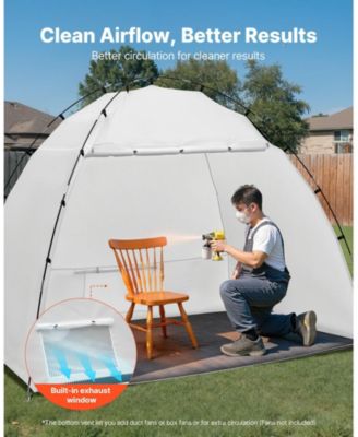 Portable Paint Booth Tent, 91.7 x 67.7 x 74.8 in, Built-in Floor, Mesh Screen, Oxford Spray Shelter