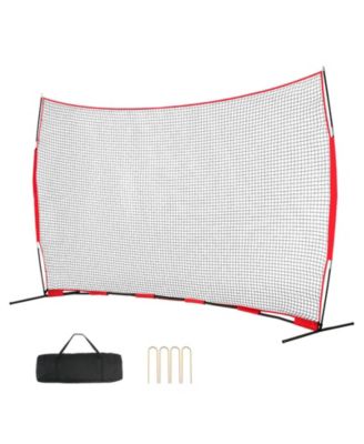 Barricade Backstop Net, 16 x 10 ft Sports Barrier Netting with Carry Bag, Practice Protection Screen for Backyard Training