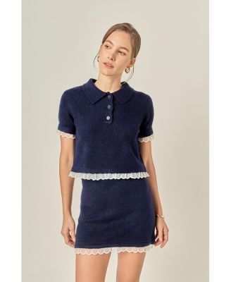 Women's Scallop Detailed Knit Top