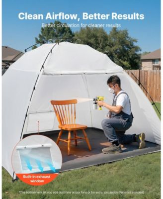 Portable Paint Booth Tent, 116.14 x 114.96 x 79.53 in, Built-in Floor, Mesh Screen, Oxford Spray Shelter