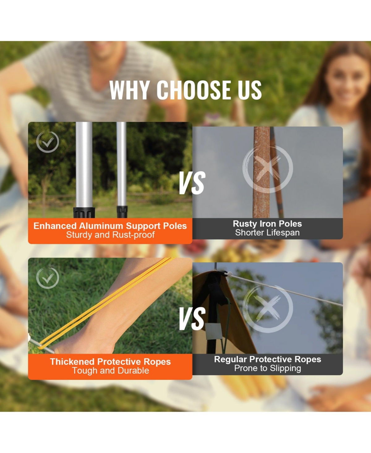 Mecale Car Side Awning, 6.6' x 8.2' Shade Coverage Vehicle Awning, PU3000mm UV50+ Retractable Awning with Storage Bag, Height Adjustable