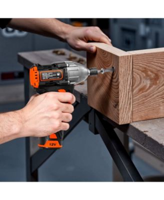 12V Brushless 1/4" Impact Driver Kit, 3000 RPM Max, Battery & Charger, 20 Bits, LED Work Light, Cordless Impact Driver