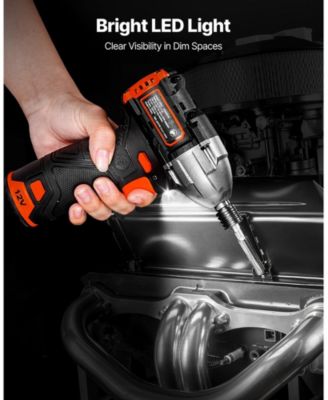 12V Brushless 1/4" Impact Driver Kit, 3000 RPM Max, Battery & Charger, 20 Bits, LED Work Light, Cordless Impact Driver