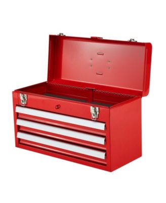 Metal Tool Box, 3-Drawer Portable Tool Chest, EVA Liners, Locking, Ball-Bearing Slides