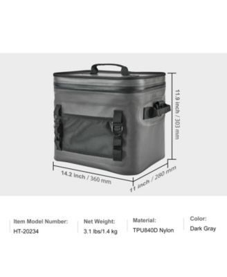 24 Cans Soft Cooler Bag, Leakproof Soft Sided Cooler with Zipper, Waterproof Insulated Cooler Bag, Collapsible Portable
